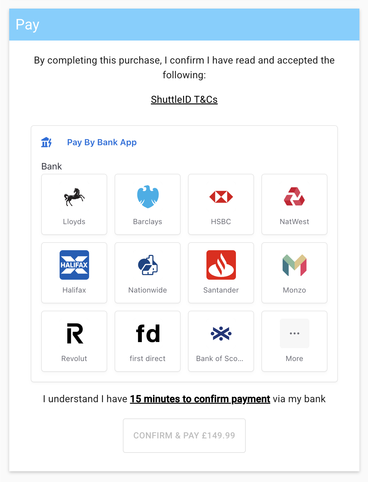 Pay By Bank - list of banks
